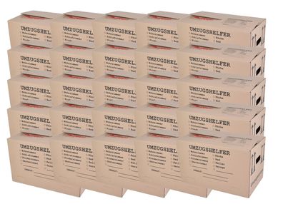 Umzugskarton 25 Stück bedruckt 59x34x35cm Traglast bis 30kg Aufbewahrung Kiste