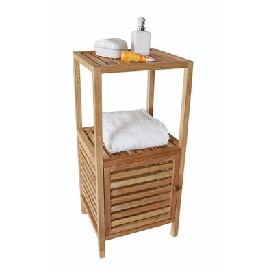 Badregal mit 3 Ablagen aus Walnussholz Badzimmerregal Handtuchregal Holzregal