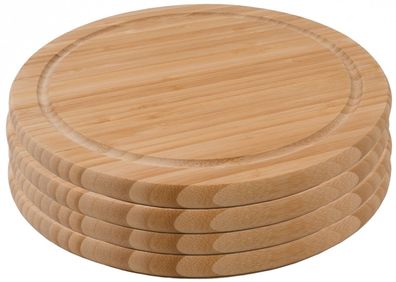 4er-Set Bambus Schneidebrett Frühstücksbrett Bambusbrett Stullenbrett neu