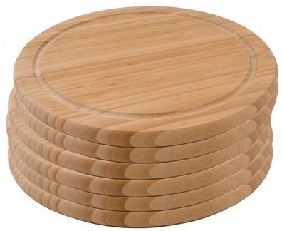 6er-Set Bambus Schneidebrett Frühstücksbrett Bambusbrett Stullenbrett neu