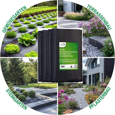 NEU 4er Set extrastarkes Unkrautvlies wasserdurchlässig für Garten Gewächshaus