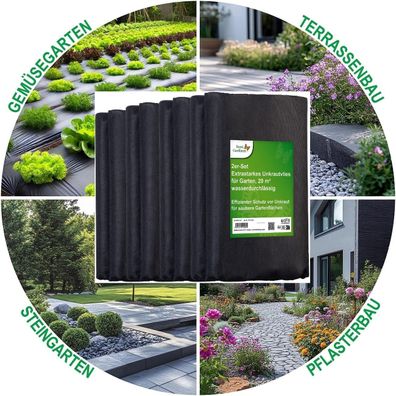 NEU 8er Set extrastarkes Unkrautvlies wasserdurchlässig für Garten Gewächshaus