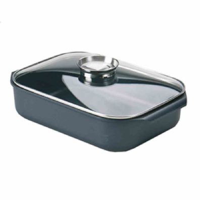 Aromabräter "Delta" 34,5 x 24 x 9 cm, 5,0 l Aluguss, mit Deckel/Aromaknopf