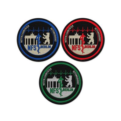 Patch Notfallsanitäter Rettungsdienst Berlin Set Abzeichen NFS 3x 75mm#43435
