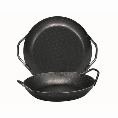 Servierpfanne ohne Deckel 28 cm Schmiedeeisen, mit 2 Griffen