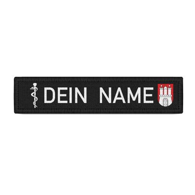Namensschild Dein Name Hamburg Patch Feuerwehr Rettungdienst #36967