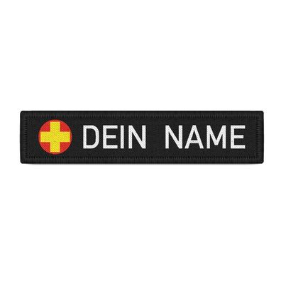 Namenschild Patch Kreuz schwarz RTW NFS Namen Uniform personalisiert #39392