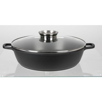 Aluguss Servierpfanne 24 cm 2,3 L Kochtopf Schmoren Induktion Küche Backofen Neu