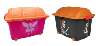 Aufbewahrungsbox mit Rollen Elfe Pirat Schatzkiste Schatztruhe Spielzeugkiste