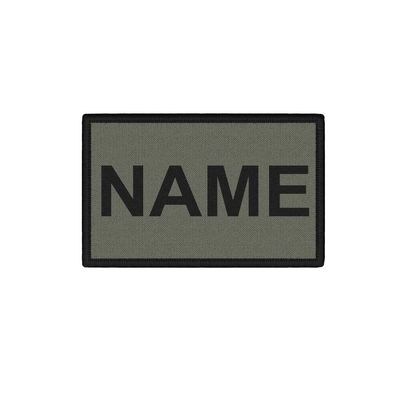 Patch 7,5x4,5cm personalisierbar Namen Steingrau Oliv Einsatz Flausch #47029