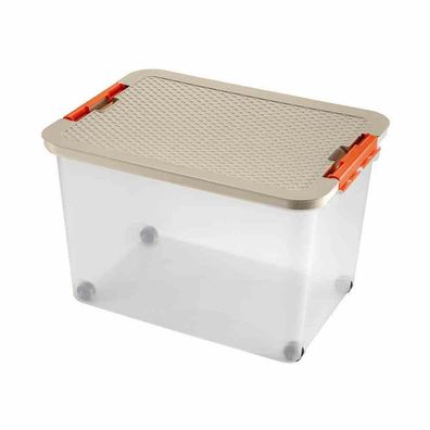 Rollerbox 45 l, 52 x 37 x 34 cm Deckel in Rattanoptik farbig sortiert