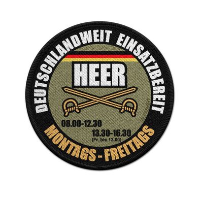 9cm Patch HEER deutschlandweit einsatzbereit Bundeswehr Aufnäher #36919
