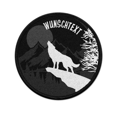 Patch Wolf Abzeichen Wappen Klett Wald Mond Lone Wolf 9cm #41174