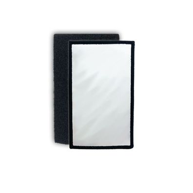 Patch 12x7cm Rechteck weiß Klett Flausch Gestickt Groß Sublimation #26470
