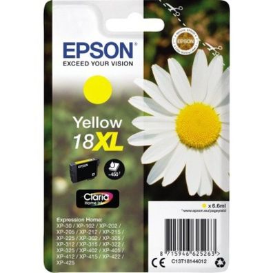 Epson Druckerpatrone Claria Home 18XL (C13T18144012) gelb