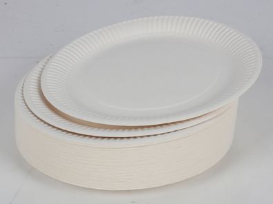 10x Pappteller 100er Packung Weiß Einwegteller Einwegschalen Papier Grill Speise
