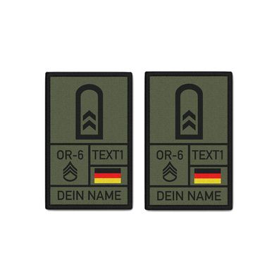 Rank Patch 9,8x6cm Oberfeldwebel mit Namen Fw Bundeswehr Dienstgrad #38958