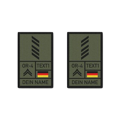 Rank Patch 9,8x6cm OStGefr Oliv mit Namen Oberstabsgefreiter Bundeswehr #40653