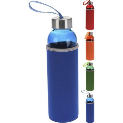 16x Trinkflasche 500ml mit Schutzhülle Trinken Sport Camping