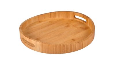 Bambustablett 35cm Serviertablett Frühstückstablett Betttablett Holz Tablett