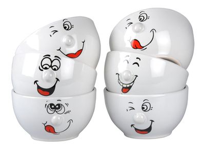 Müslischale aus Keramik mit Smiley-Gesicht Dessertschale Snackschale Schüssel