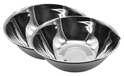 2x Edelstahl Schüssel 27cm Rührschüssel Salatschüssel Servierschüssel Schale