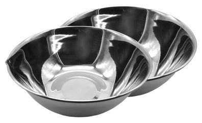 2x Edelstahl Schüssel 26cm Rührschüssel Salatschüssel Servierschüssel Schale