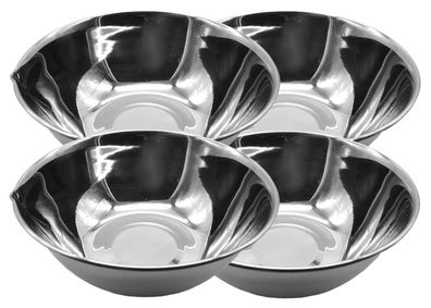 4x Edelstahl Schüssel 26cm Rührschüssel Salatschüssel Servierschüssel Schale