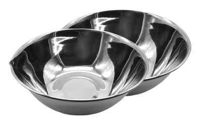 2x Edelstahl Schüssel 22cm Rührschüssel Salatschüssel Servierschüssel Schale