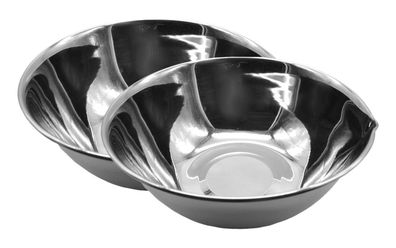 2x Edelstahl Schüssel 19cm Rührschüssel Salatschüssel Servierschüssel Schale