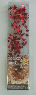 LED Lichterkette Dekolicht Girlande Stern Schneeflocke weiß rot silber gold neu