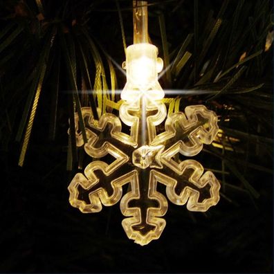 40 LED Schneeflocken Lichterkette warmweiß Winterdeko Weihnachtsbeleuchtung