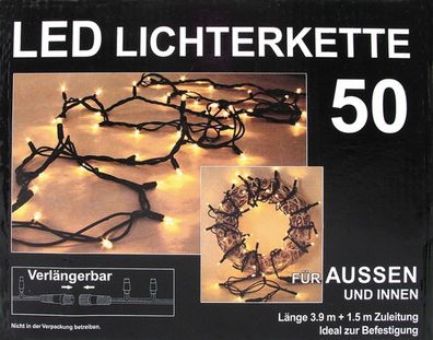LED Aussenlichterkette 50 Lichter 3,9m