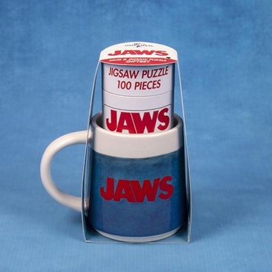 Fizz Tasse+Puzzle JAWS 100tlg. blau