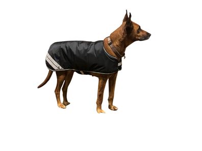 Horse Guard Hundedecke Thermodecke Regendecke Mantel schwarz Reflektorstreifen