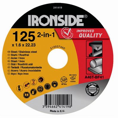 Trennscheibe 125x1,6x22 für Stahl+Inox