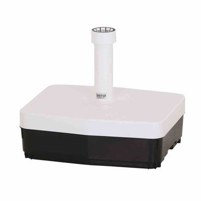 Schirmständer 45 kg eckig, weiß Kunststoffrohr 19-54 mm, mit Rollen und Handmulden, f
