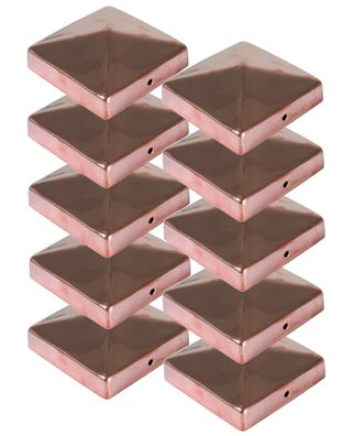 10x Kupfer Pfostenkappe Pyramide 91x91mm Zaunkappe Pfahl Holzzaun Abdeckung Set