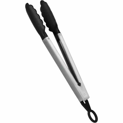 Grillzange schwarz 30 cm Edelstahl/Nylon
