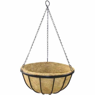 Hängeampel Wrought Ø 35 cm mit Kokoseinlage, Kette und Haken
