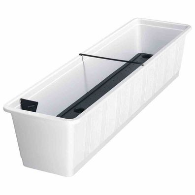 Geli Bewässerungskasten 80cm weiß Balkonkasten Blumenkasten Pflanzkasten