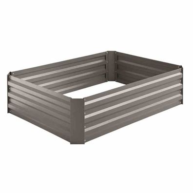 Metall-Hochbeet grau, 120 x 90 x 30 cm verzinkt und pulverbeschichtet