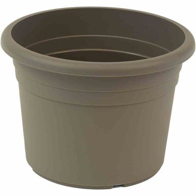 Topf Cilindro Ø 35 x 24,6 cm, taupe Rundes Kunststoffgefäß mit Bodenlöchern