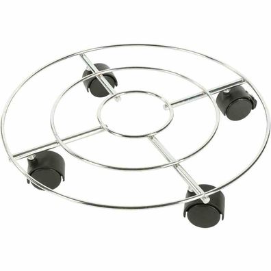 Pflanzenroller Chrom, Ø 35 cm, silber Tragkraft: 60 kg