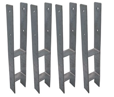 4er Set H-Anker Pfostenträger feuerverzinkt 101 / 600 mm H-Träger Pfostenanker
