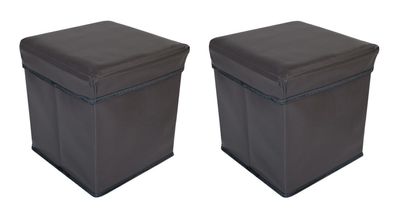 2x Faltbarer Sitzwürfel Aufbewahrungsbox Sitzhocker Sitzbank Truhe Fußbank Taupe