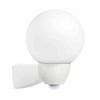 AL Monza/Garda Sensorleuchte, 77W, HV-Halogenlampe, weiß, matt, Glas opal