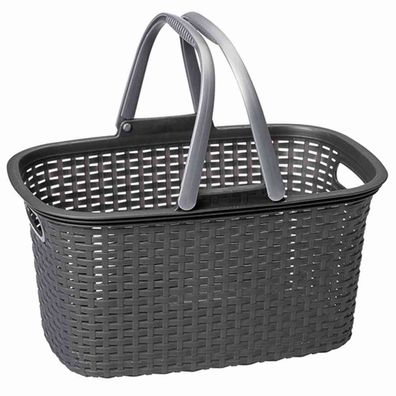 Einkaufskorb "Rattan" Kunststoff mit 2 Griffen