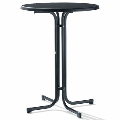 Stehtisch, Ø 86 cm, eisengrau Stahrohrgestell, Mecalit-Pro-Platte