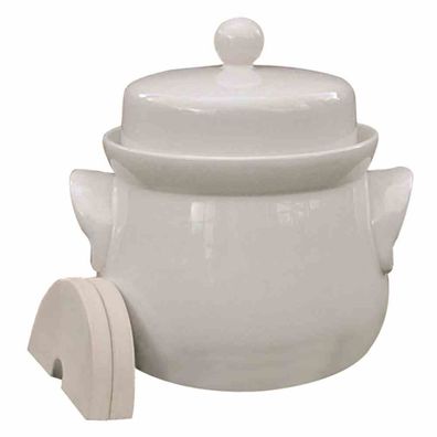 Mini-Gärtopf creme 3,0 l mit Deckel und passenden Steinen